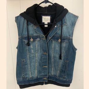 Forever 21 hooded denim vest
